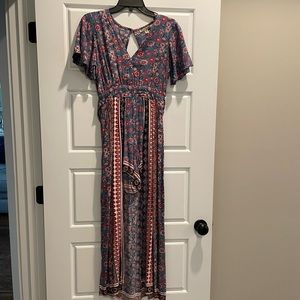 Floral romper with skirt